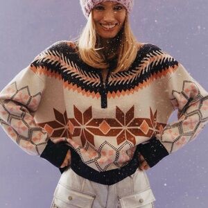 Montana mock neck half zip sweater Maeve by Anthropologie, medium